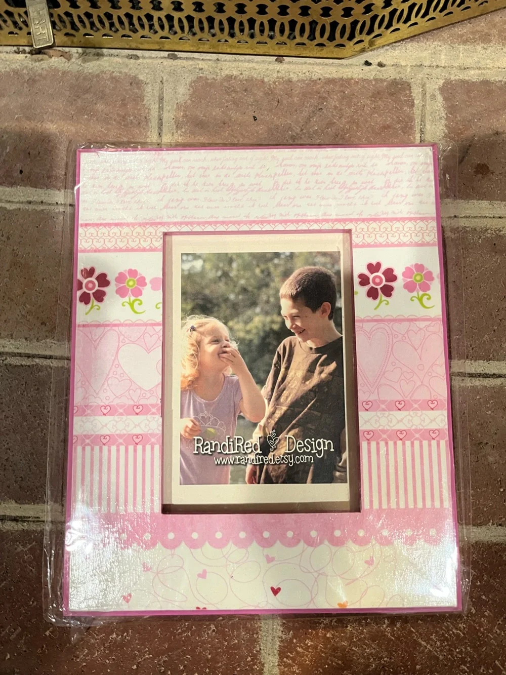 Pink Floral Accent Photo Frame